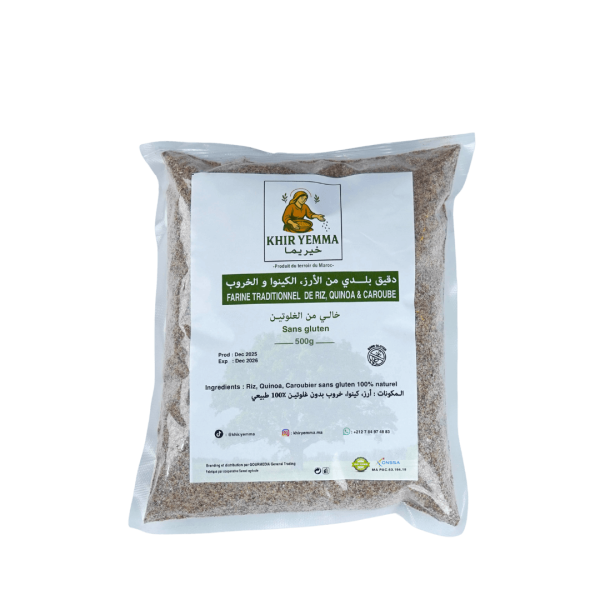 Farine traditionnelle de riz + quinoa + caroubier (sans gluten) 500g