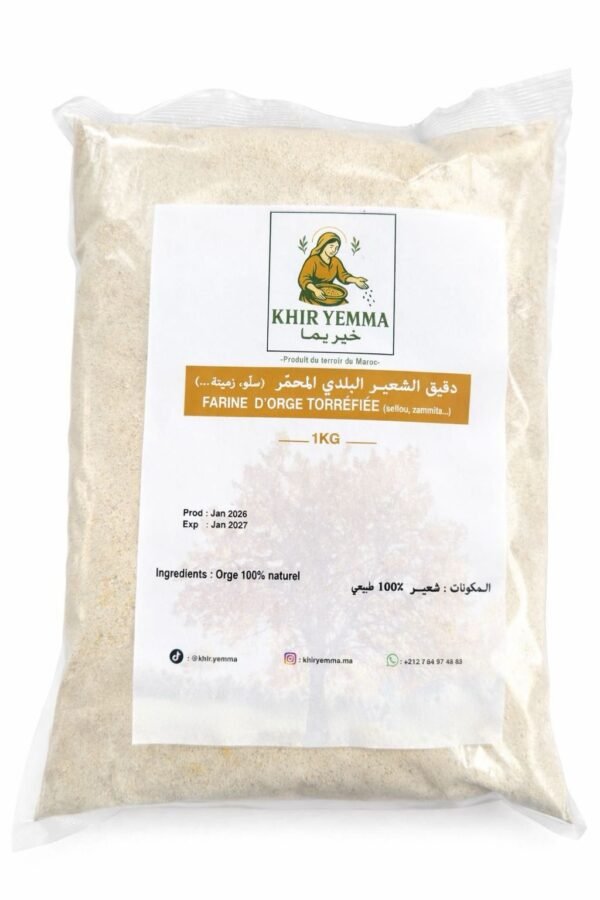 farine-dorge-torrefiee Farine d'orge Torréfiée (sellou, zammita…) 1 kg